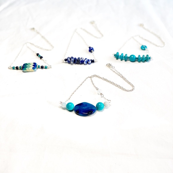 Ocean Waves Natural Stone Pendant - Picture 5 of 7